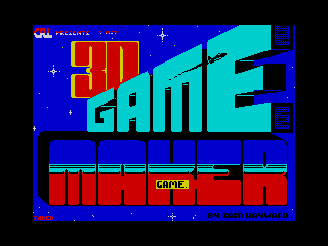 3D Game Maker title screen for ZX Spectrum